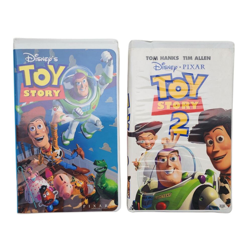 Disney Pixar Toy Story 1 & 2 VHS Lot Clamshell Animated Movies